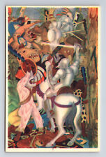 ARTIST DIEGO RIVERA Excena de la Conquista Scene from Conquest Fresco Postcard picture