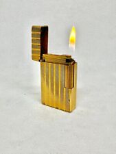 Vintage S. T. ST Dupont Ligne 1 Large Diamond Head Gold Plated Lighter *WORKING* picture