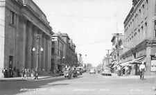UP Marquette MI 1940s RPPC NO LONGER THE STREET CAR ERA BUSY Downtown View picture