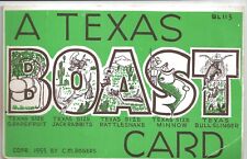 Postcard: A Texas BOAST Card (circa 1955) Texas Size Biggest Bestest – Unposted picture