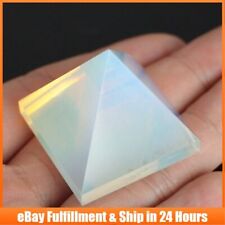 Natural White Opal Quartz Crystal Healing Pyramid Energy Chakra Gems Tower US picture