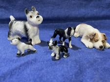 Dog Figurines Lot Of 5 JRT Cairn Boston Terriers Bone China Sandra Brue Lipco picture