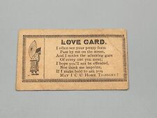 Antique 19th Century Acquaintance Love Card SCANDALOUS May I C U Home Tonight picture