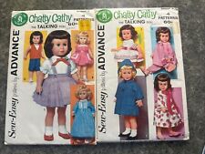 2- Vtg Sew Easy ADVANCE Chatty Cathy the Talking Doll Patterns Uncut Mattel 1962 picture