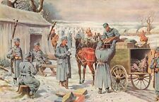 Arrival Austrian field post at stage station-1915 WW1 AUSTRIA MILITARY POSTCARD picture