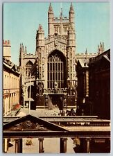 Postcard C 485, Bath Abbey, West Front and Colonnade, RPPC, Somerset, England picture
