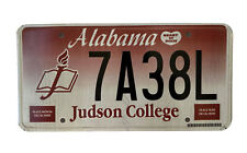 Alabama 2014 JUDSON COLLEGE GRAPHIC License Plate # 7A38L - MINT  picture