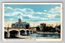 Dayton OH-Ohio, North Side Main Street Bridge, Antique Vintage Souvenir Postcard picture