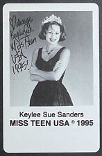 Keylee Sue Sanders Miss Teen USA 1995 Vintage Single Swap Playing Card 9 Clubs picture