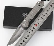 CNC Full CR TITANIUM Handle Damascus Blade Sebenza 21 Style Folding knife-KF02 picture