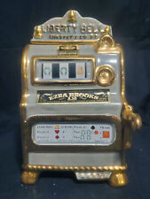 Vintage Ezra Brooks Liberty Bell Slot Machine Decanter 24k Gold Trim picture