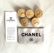 Chanel Vintage Button Set of 5 Size 23 mm Gold Tone Metal and Label picture