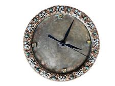 Michal Golan Wall Clock Gold Plated Brass Base Semi-Precious Stones picture