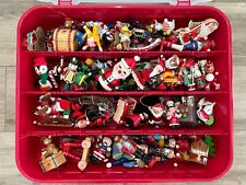 Vintage Wooden Ornaments Lot Of 90 Made In Taiwan All Sizes All Themes picture