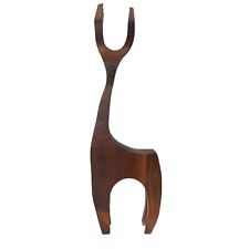 Vtg.Wood MCM Scandinavian/Danish Style  Wood Carved Deer Figurine Abstract Deer picture