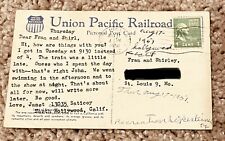 PC-Union Pacific Railroad Post Card With Rare GEorge Washington 1 Cent Stamp picture