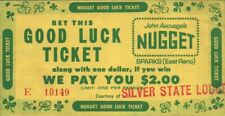 1960s JOHN ASCUAGA'S NUGGET vintage casino good luck ticket SPARKS (RENO) NEVADA picture