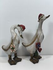 Vintage Tii Collections Folk Art Holiday Christmas Duck Tree Santa Hat Figures picture