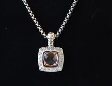 David Yurman Sterling Silver Women's 7mm Albion Necklace Morganite w/ Diamonds picture