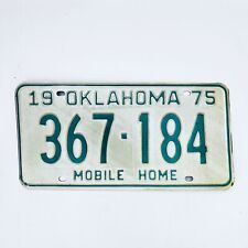 1975 United States Oklahoma Base Mobile Home License Plate 367-184 picture