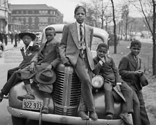 African American Photo - Black Americana Art - 1941 Five Boys Sitting on Car picture