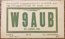1937 - QSL Card - St Louis, Missouri USA -W9AUB - W.J. Bergmann - Stamp picture