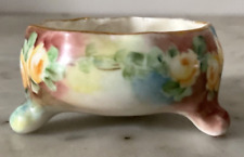 Vintage Lenox Belleek Porcelain Floral Footed Ruffled Open Salt Cellar Dish picture