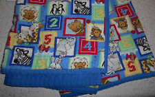 Completely Hand Stitched Vintage Baby CRIB Quilt ANIMALS NUMBERS PRINT 43