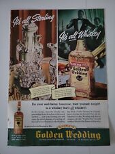 1937 Schenley's Golden Wedding blended straight whiskey vintage color ad picture