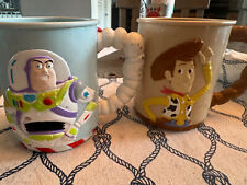 2 Vintage Disney's Toy Story Buzz Lightyear, Woody Plastic Mugs Ocean Spray Fair picture