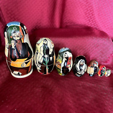 VINTAGE RUSSIAN NESTING DOLLS-THE STRUGGLE BETWEEN GOOD AND EVIL picture