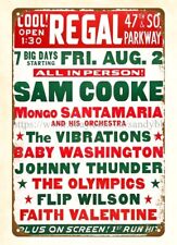 1963 Sam Cooke, Flip Wilson Concert Regal Theater Chicago metal tin sign art picture