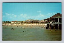 Savannah GA-Georgia, View of Pier, Tybee Island, Beach Souvenir Vintage Postcard picture