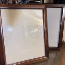 MATCHING PAIR Solid Teak  Picture Frames For 8x10  Thailand  Rounded Corner Vtg picture