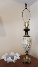 Antique French Sevres style table lamp. Hand painted twisted porcelain. picture