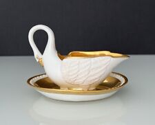 Rare Design Antique Porcelain Swan Cup and Saucer Mark M Imp de Sevres 19th c picture