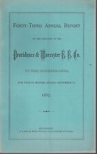 1887 Forty Third Providence & Worcester Railroad Annual Report picture