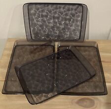 Lot Of 4 Alessi for Delta Airlines Smoke Grey Tray 7.5” X 10.75” Brand New picture