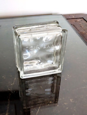 Vintage Glass Block Coin Bank 1930/1940's 3-1/4