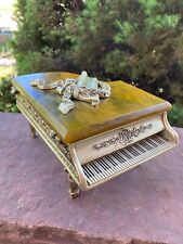 Beautiful Vintage Working THORENS Grand Piano Music Jewelry Box Bakelite Top picture
