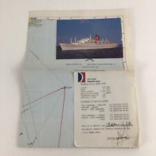 Vintage Carnival Cruise Original Mardi Gras Ship Bermuda Triangle Map Signed 70s picture