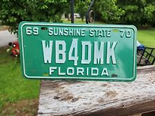 Vintage 1969-70 Florida Ham Radio Sunshine State License Plate  # WB4DMK picture