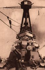 French Navy Destroyer Battleship Captain Standing on Forward Landing  - War Time picture