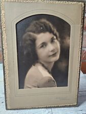 Vintage Cardboard Framed Photo of Attractive Young Woman Ruth Headshot picture