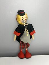 Vintage SAD CLOWN Felt Clothes, Hat and Shoes  *Molded and Painted Face* picture