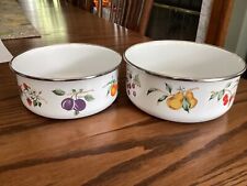 Set of 2 Tableworks Vintage Metal Nesting Enamel bowls-NICE picture