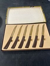 Vintage Quikut Stainless Steak Knife Set in Box, 6 Steak Knives MADE IN USA picture