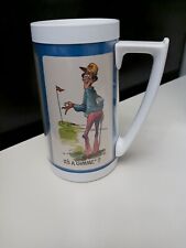 vtg funny golf thermo-serv large mug 1970s  6.5