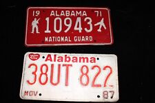 Lot Of 2 Alabama License Plate “National Guard 1971” “Heart Of Dixie 1987” picture