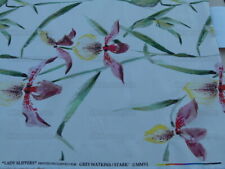 BY YD Scalamandre LADY SLIPPERS GW CREAM PRINT ORCHID Tropical PRINT MSRP$236/YD picture